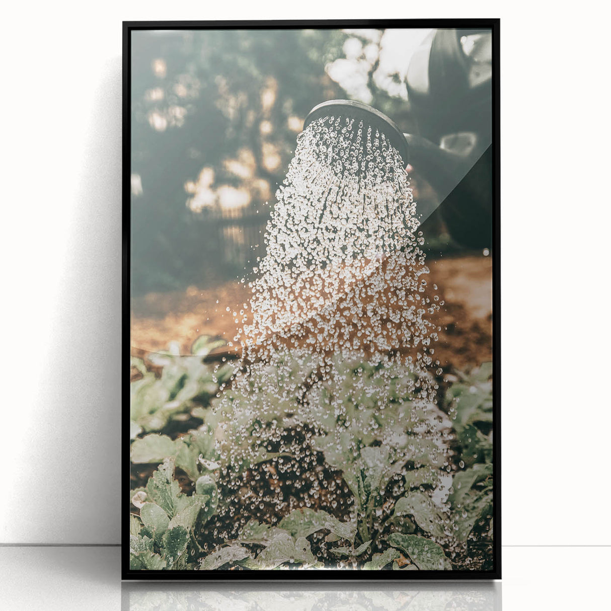 Rustic Farmhouse Wall Art of Watering Plants - Country Style Decor