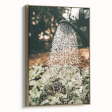 Rustic Farmhouse Wall Art of Watering Plants - Country Style Decor