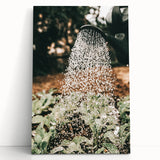 Rustic Farmhouse Wall Art of Watering Plants - Country Style Decor