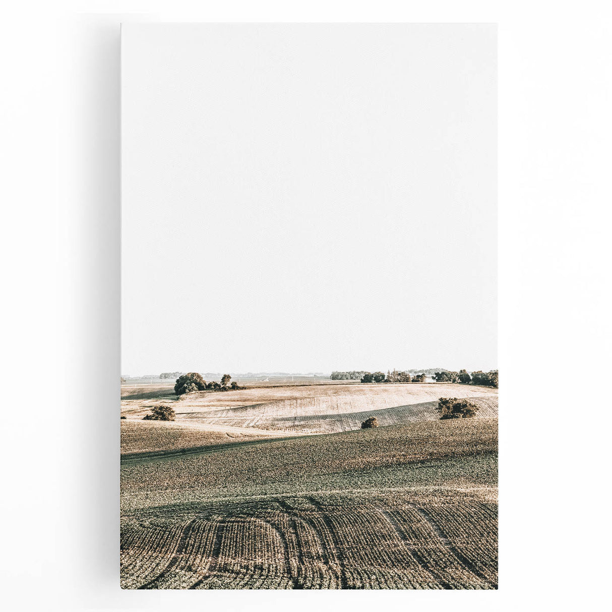 Farmhouse Wall Art of Rolling Fields - Rustic Country Style Decor