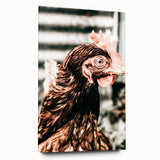 Farmhouse Wall Art of Rustic Chicken Portrait - Country Style Decor