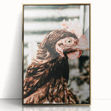 Farmhouse Wall Art of Rustic Chicken Portrait - Country Style Decor
