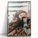 Farmhouse Wall Art of Rustic Chicken Portrait - Country Style Decor