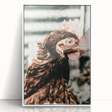 Farmhouse Wall Art of Rustic Chicken Portrait - Country Style Decor