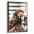 Farmhouse Wall Art of Rustic Chicken Portrait - Country Style Decor