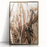 Rustic Farmhouse Wall Art – Dried Corn Stalks Print for Country Decor
