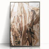 Rustic Farmhouse Wall Art – Dried Corn Stalks Print for Country Decor