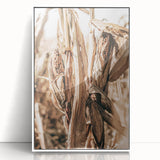 Rustic Farmhouse Wall Art – Dried Corn Stalks Print for Country Decor