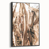 Rustic Farmhouse Wall Art – Dried Corn Stalks Print for Country Decor