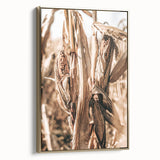 Rustic Farmhouse Wall Art – Dried Corn Stalks Print for Country Decor