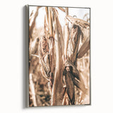 Rustic Farmhouse Wall Art – Dried Corn Stalks Print for Country Decor