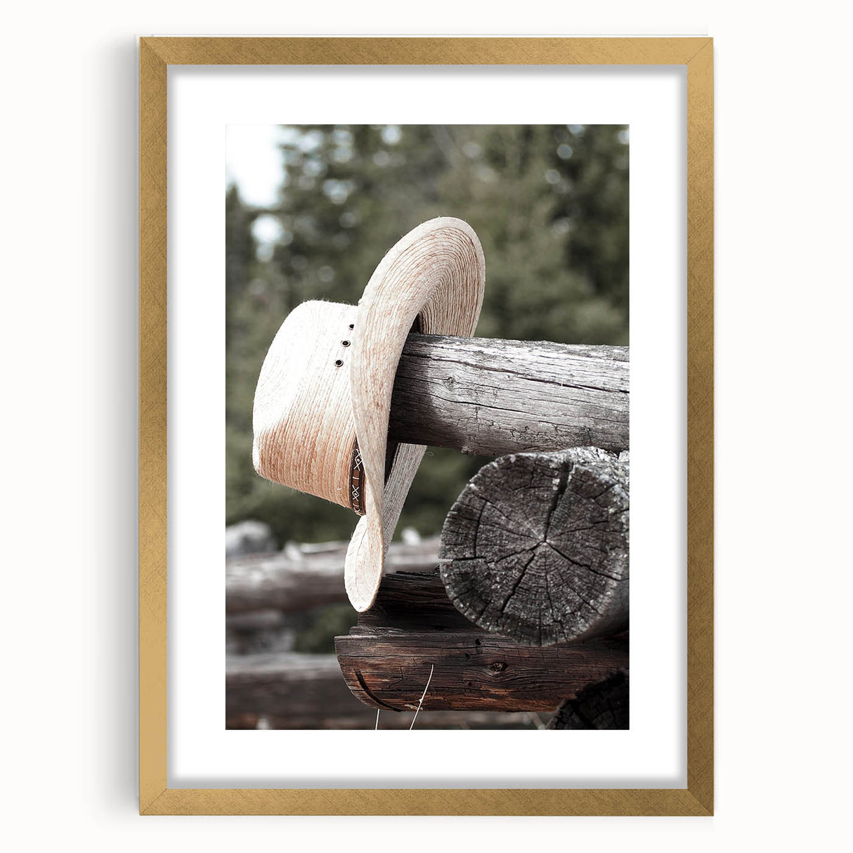 Rustic Cowboy Hat Wall Art | Farmhouse Decor | Country Style Print