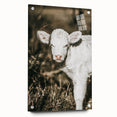Farmhouse Wall Art: Rustic Calf Portrait in Country Meadow Décor
