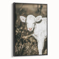 Farmhouse Wall Art: Rustic Calf Portrait in Country Meadow Décor