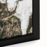 Farmhouse Wall Art: Rustic Calf Portrait in Country Meadow Décor