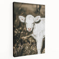 Farmhouse Wall Art: Rustic Calf Portrait in Country Meadow Décor