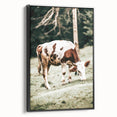 Farmhouse Wall Art – Grazing Cow in Pasture Print for Rustic Decor