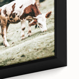 Farmhouse Wall Art – Grazing Cow in Pasture Print for Rustic Decor