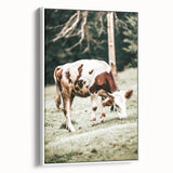 Farmhouse Wall Art – Grazing Cow in Pasture Print for Rustic Decor