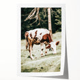 Farmhouse Wall Art – Grazing Cow in Pasture Print for Rustic Decor