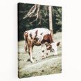 Farmhouse Wall Art – Grazing Cow in Pasture Print for Rustic Decor