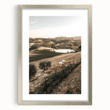 Farmhouse Wall Art – Scenic Countryside Hills and Grazing Cows Print