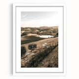 Farmhouse Wall Art – Scenic Countryside Hills and Grazing Cows Print