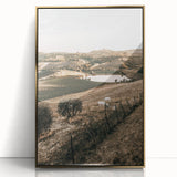 Farmhouse Wall Art – Scenic Countryside Hills and Grazing Cows Print