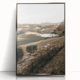 Farmhouse Wall Art – Scenic Countryside Hills and Grazing Cows Print