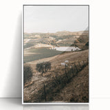 Farmhouse Wall Art – Scenic Countryside Hills and Grazing Cows Print