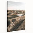 Farmhouse Wall Art – Scenic Countryside Hills and Grazing Cows Print