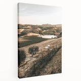Farmhouse Wall Art – Scenic Countryside Hills and Grazing Cows Print
