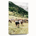 Farmhouse Wall Art – Mountain Valley with Grazing Cows Print for Rustic Decor