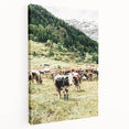Farmhouse Wall Art – Mountain Valley with Grazing Cows Print for Rustic Decor