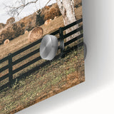 Farmhouse Wall Art – Countryside Hay Bales Field Print for Rustic Decor