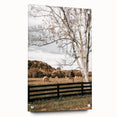 Farmhouse Wall Art – Countryside Hay Bales Field Print for Rustic Decor