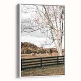 Farmhouse Wall Art – Countryside Hay Bales Field Print for Rustic Decor