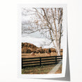 Farmhouse Wall Art – Countryside Hay Bales Field Print for Rustic Decor