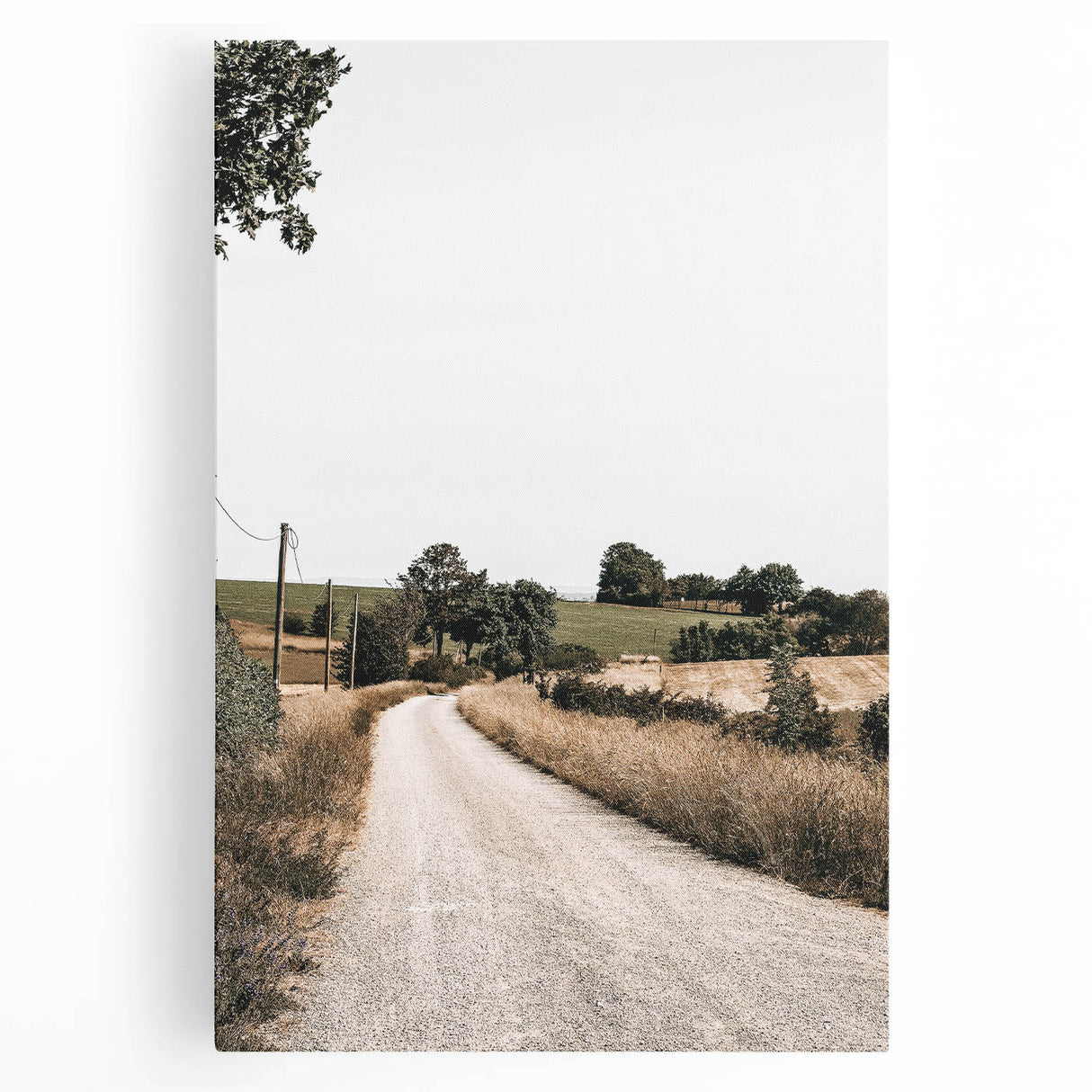 Farmhouse Wall Art – Winding Country Road Print for Rustic Home Decor