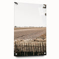 Farmhouse Wall Art – Plowed Field with Rustic Fence Print for Country Decor
