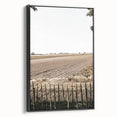 Farmhouse Wall Art – Plowed Field with Rustic Fence Print for Country Decor