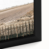 Farmhouse Wall Art – Plowed Field with Rustic Fence Print for Country Decor