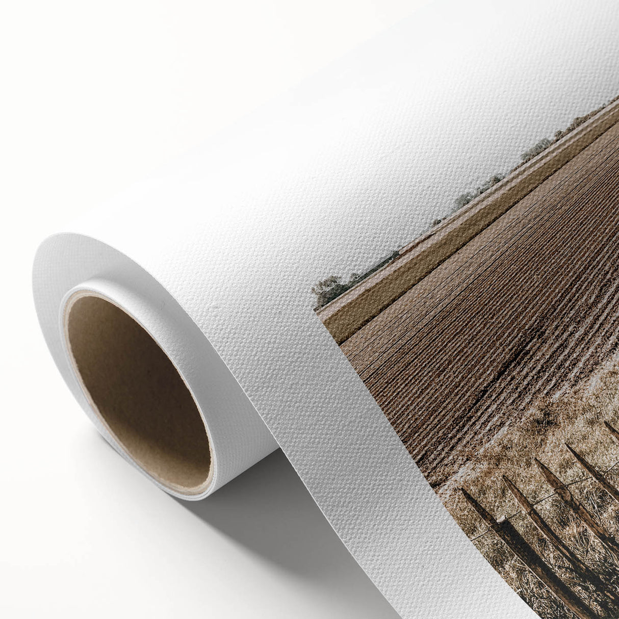 Farmhouse Wall Art – Plowed Field with Rustic Fence Print for Country Decor
