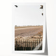Farmhouse Wall Art – Plowed Field with Rustic Fence Print for Country Decor