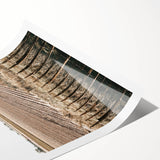 Farmhouse Wall Art – Plowed Field with Rustic Fence Print for Country Decor