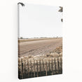 Farmhouse Wall Art – Plowed Field with Rustic Fence Print for Country Decor