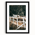 Farmhouse Wall Art – Rustic Winding Fence Print for Country Home Decor