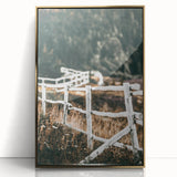 Farmhouse Wall Art – Rustic Winding Fence Print for Country Home Decor