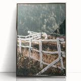 Farmhouse Wall Art – Rustic Winding Fence Print for Country Home Decor