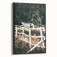 Farmhouse Wall Art – Rustic Winding Fence Print for Country Home Decor